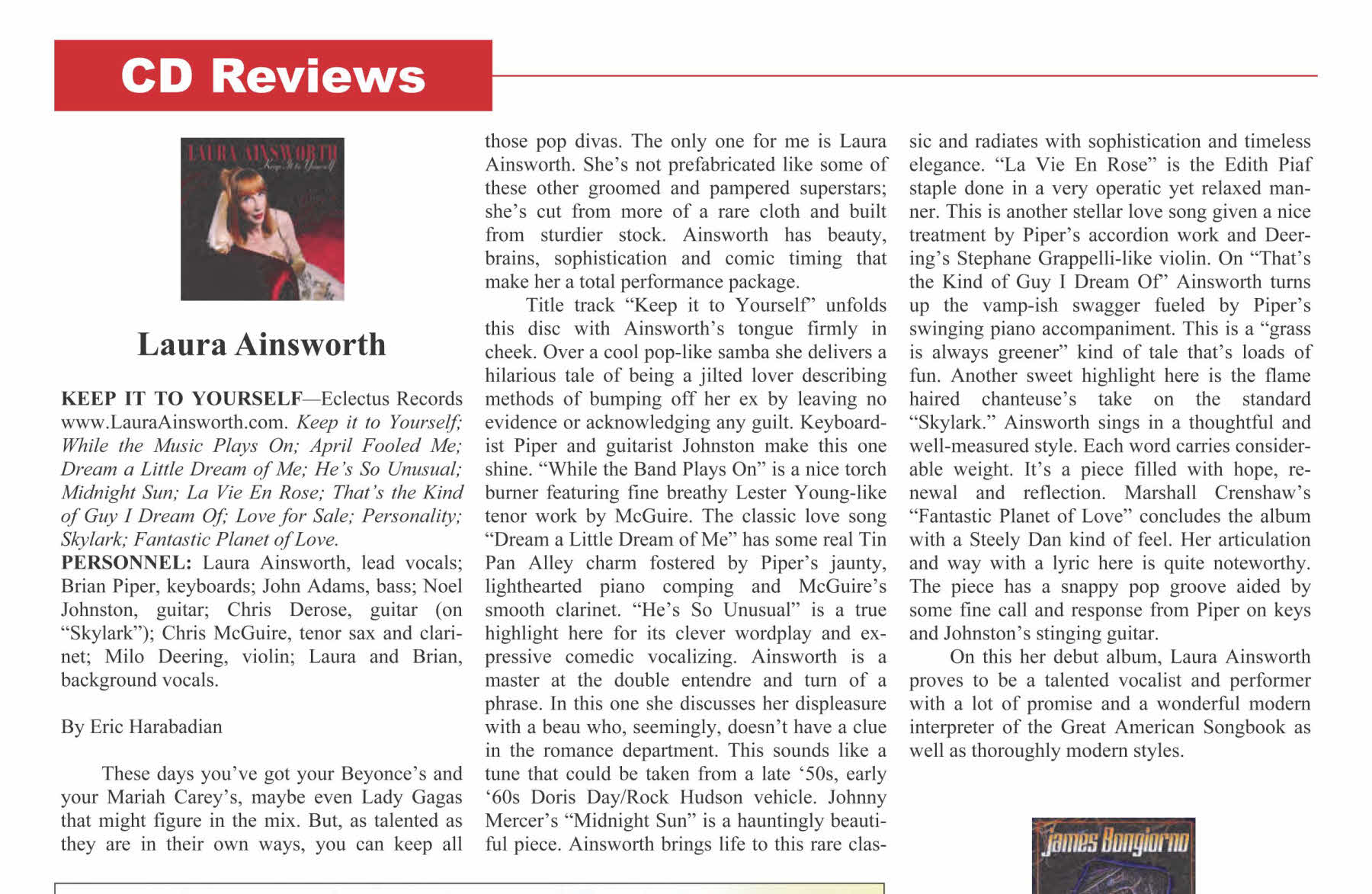 Review from
        January 2012 Jazz Inside magazine